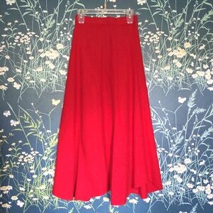 Vintage Handmade Red Maxi Poodle Skirt XS